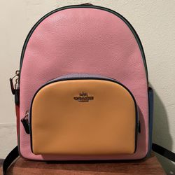 Coach Court Backpack In Colorblock Powder Pink 