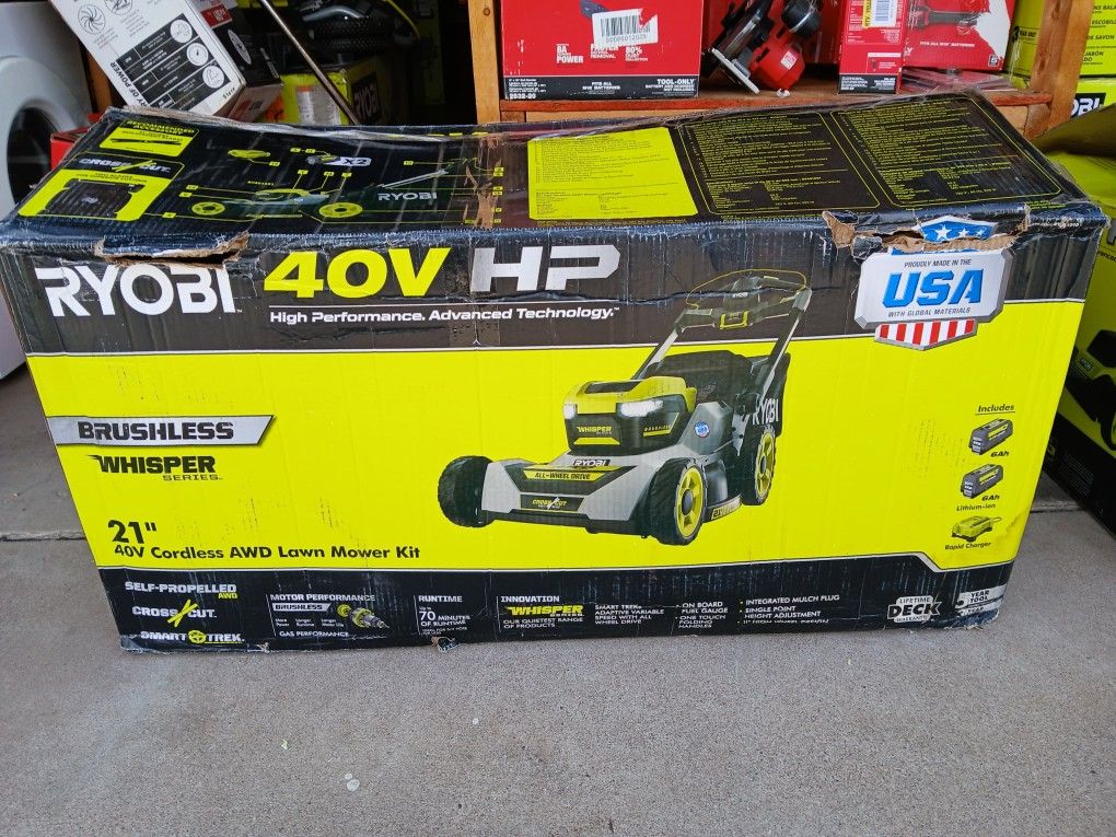 Lawnmower Ryobi 40 Battery And Charger