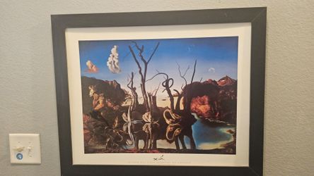 Salvador Dali print with frame
