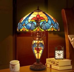 24” American Stained Glass LED Night Light Lamp|Vintage Home Decor|TiffanyStyle.