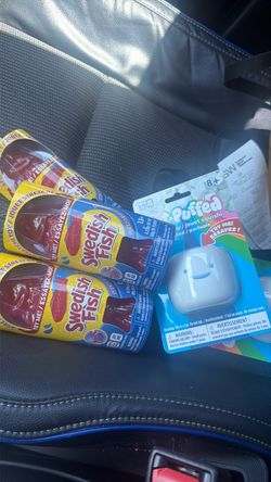 Swedish fish stretchi and jet puffed squishi toys