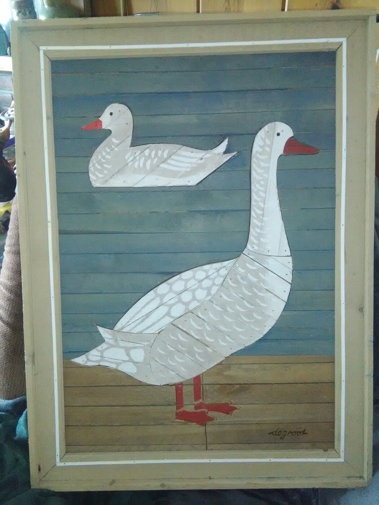 Goose/duck lath art piece