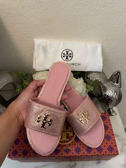 Pink tory burch sandals for women
