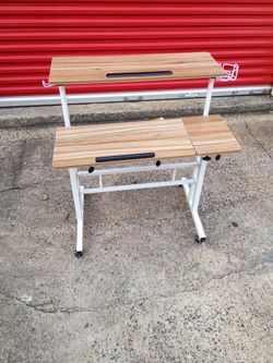 Adjustable Standing Desk with Rolling Casters