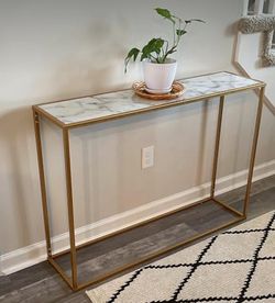 Faux marble entryway console table