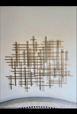 Gold Metal Grid Wall Art Sculpture wall decor