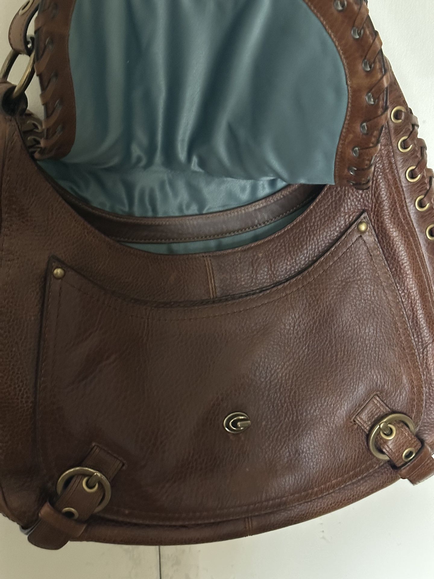 Coach Ltd Ed Studded Lace Flap Black Tobacco Leather Abbey