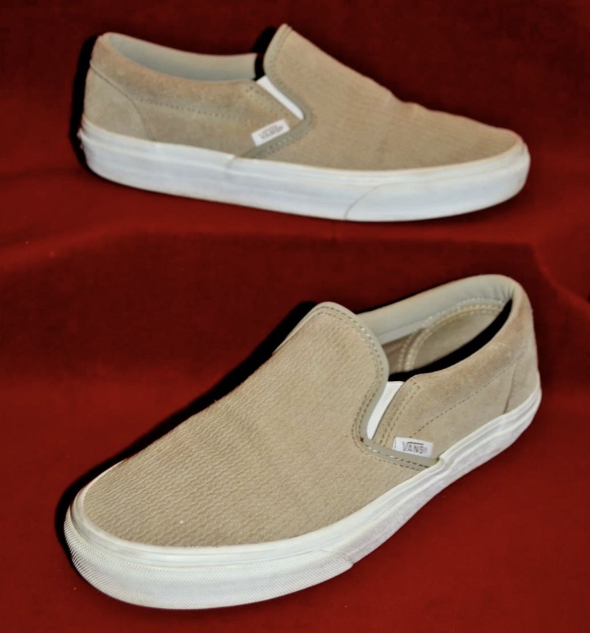 Vans Classic Slip On Suede Desert Taupe/Embo Shoes Men's 7 Women's 8.5