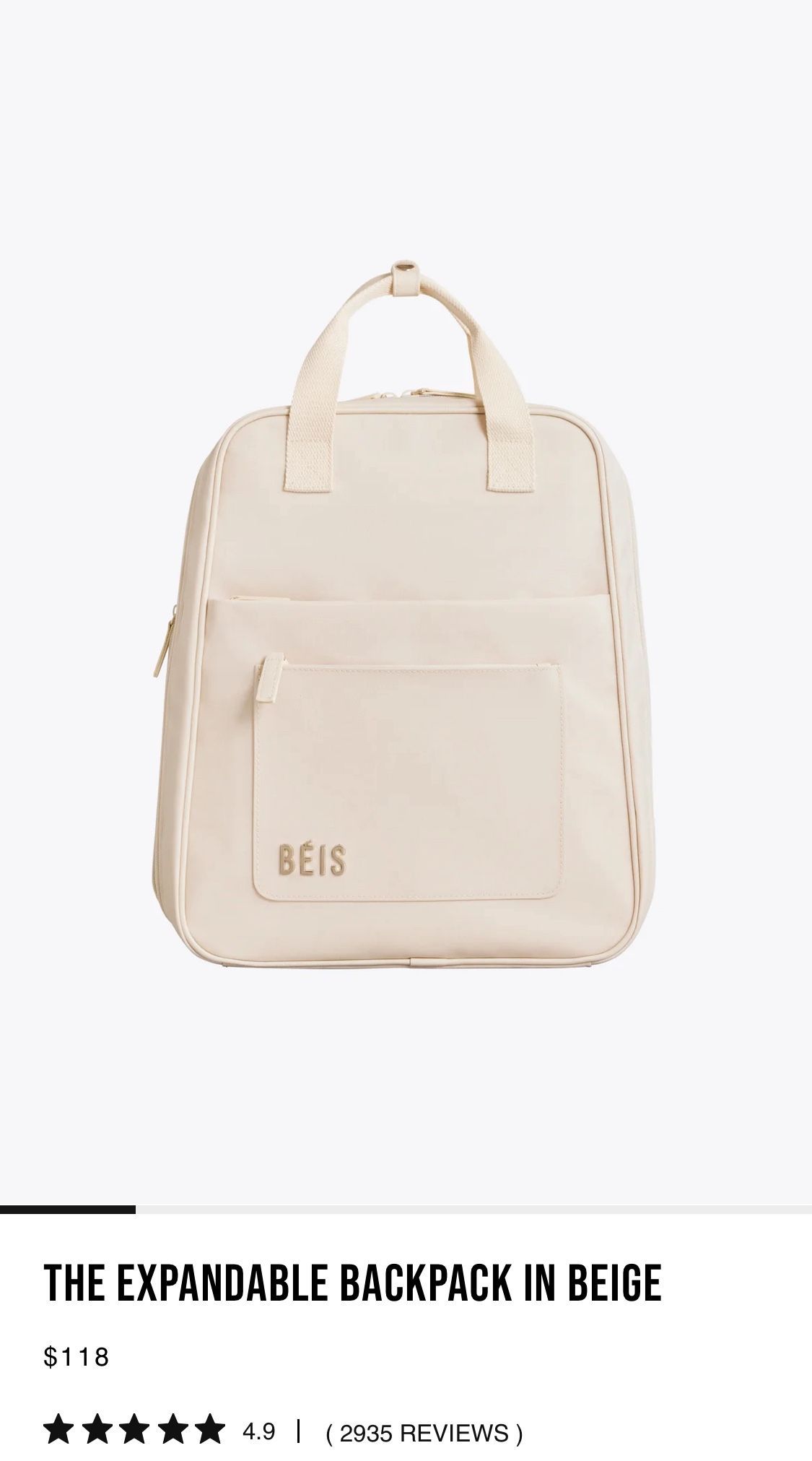 BEIS expandable backpack