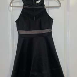 Emerald Sundae Junior's Black Dress With Sheer Netting Size Small Back Zipper