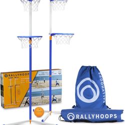 Portable Full Court Volleyball and Basketball Game
