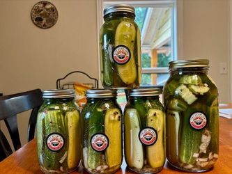 Ice cold spicy , crispy, dill pickles
