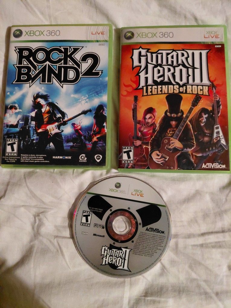 Guitar Hero 2, 3 Rockband 2 Xbox 360