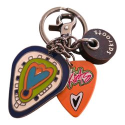 Sakroots Keychain Metal Heart Guitar Pick Fob Purse Charm