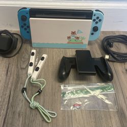 Nintendo Switch HAC-001(-01) Animal Crossing Horizon Special Edition Console W/ Dock, Cords & Extras
