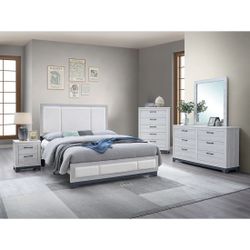 QUEEN 5pcs (BED, DRESSER, MIRROR, NIGHTSTAND, CHEST)