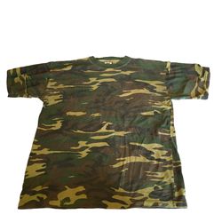 Pro Mens T-Shirt Green Brown Camouflage 100% Cotton Camo Tee XL