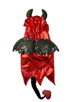 Pet Red & Black Devil Costume- Med