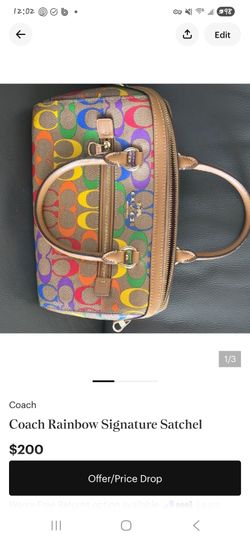 Coach rainbow signature satchel