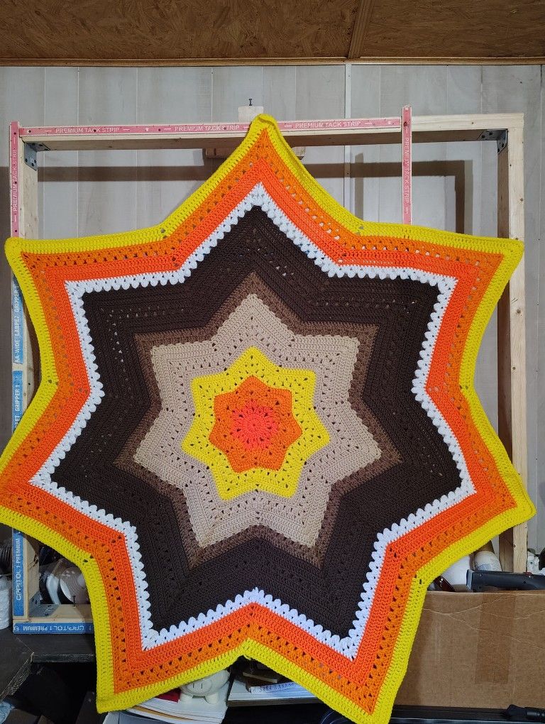 Handmade Crochet Seven Point Star Blanket