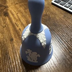 Vintage Blue Jasperware Style Porcelain Bell – Classical Relief Design