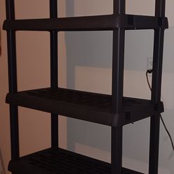 Black / Dark Gray 5 shelf plastic Shelving No tools required