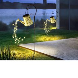  Solar Watering Can,Watering Can Solar Lights Outdoor Garden Decorative,Watering Can Lights Solar Powered,Solar Watering Can with Cascading Lights for