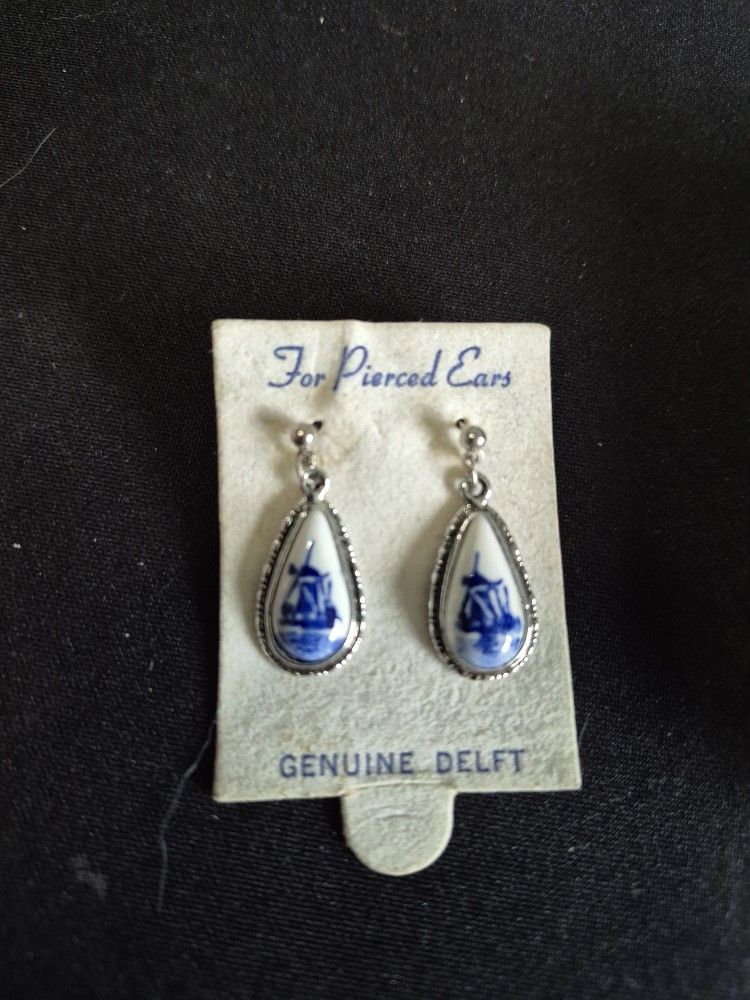 Delft Earrings Never Wore