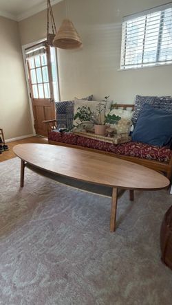 Wood Surfboard-shaped Coffee Table