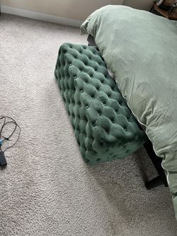 Green Chaise / bedroom Bench 