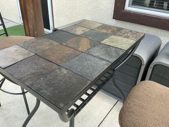 5-Piece Rectangular Tile Top Dining Table Set w/ 4 Chairs
