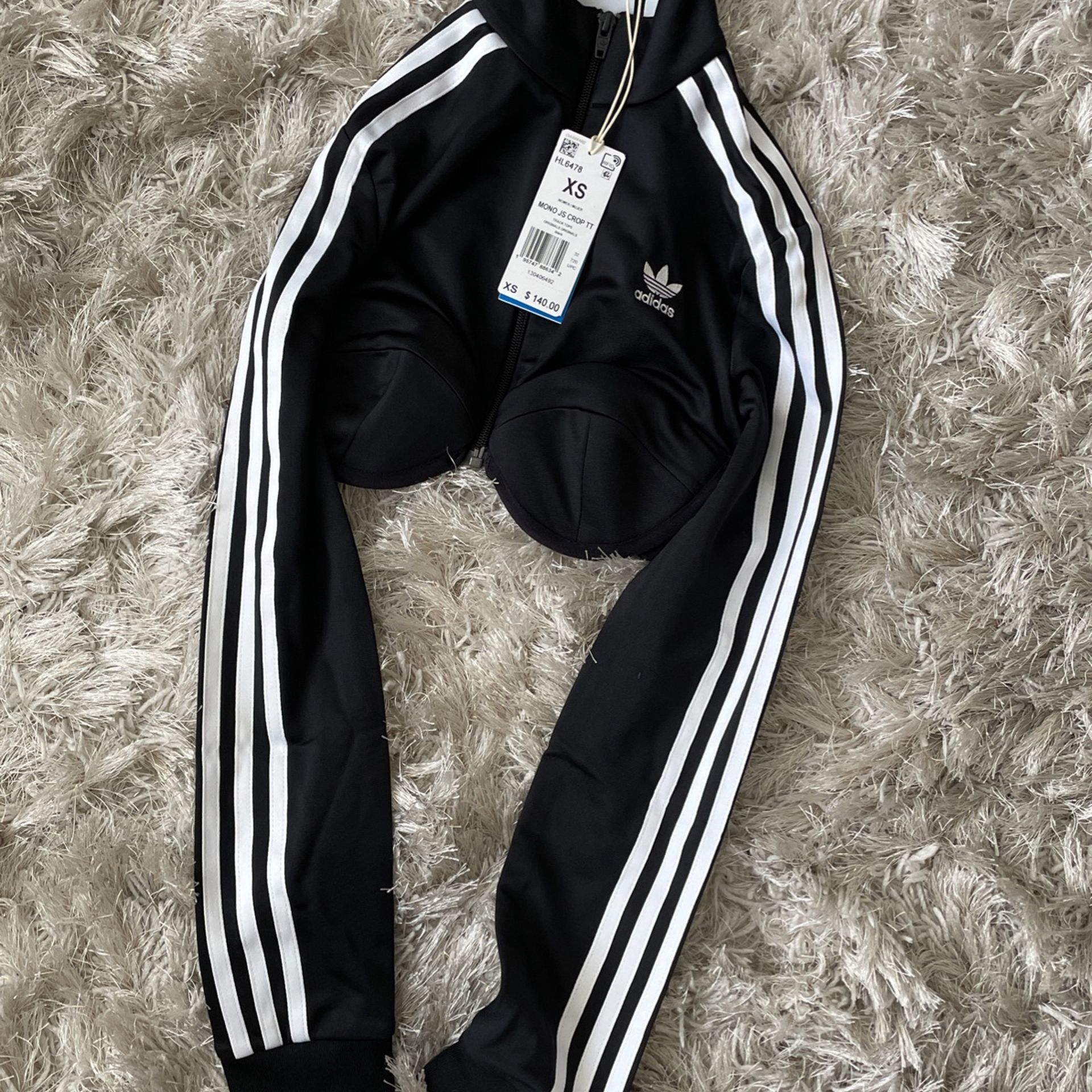 (美品) adidas MONO ジェレミースコット　CROP TT ブラック Black adidas Women's Firebird Monogram Crop Top x Jeremy