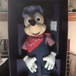(LIKE NEW) “TREASURES FROM THE VAULT” WALT’S ENGINEER MICKEY MOUSE - LIMITED EDITION - SIZE: 36 INCHES TALL 