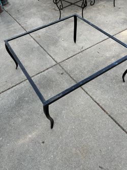 Square Glass 35X35 16 Inches Tall Patio Glass Table