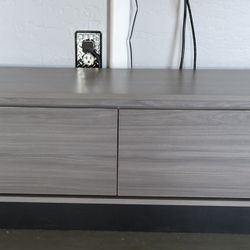 Modern TV stand For 55-75  in Grey Tv Console With Drawers