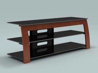 Best Buy 3-Shelf TV Stand for TVs up to 65” - Caramel Wood