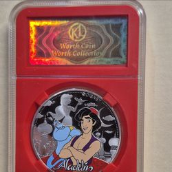 Disney Aladdin silver plated coin Worth Collection