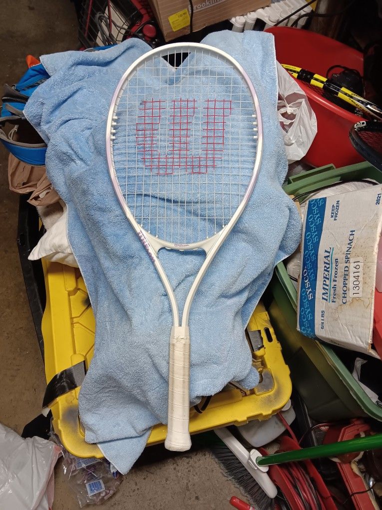 White And Purple Wilson Tennis Racket 