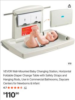 VEVOR Wall-Mounted Foldable Baby Changing Station