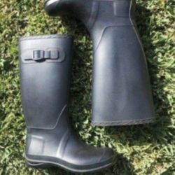 Womens KAMIK Black Rubber Rain Boots SIZE 8 Waterproof Tall