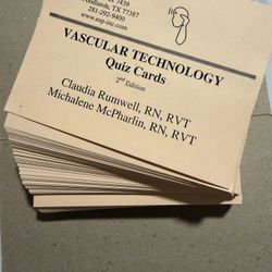 Ultrasound Vascular Technology Quiz Cards 