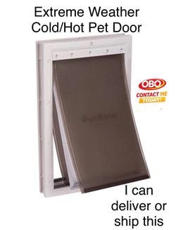 OBO Cool New Petsafe White Extreme Weather Large Pet Door, Flap Size 10 1/8” x 16 1/4”