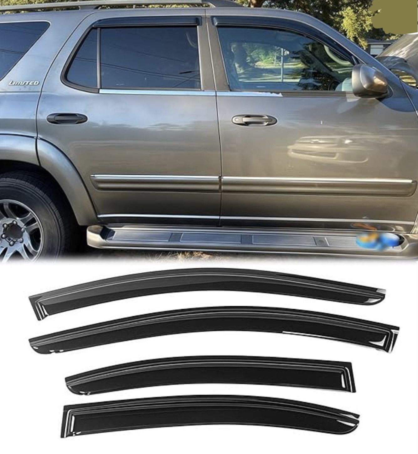 4pc. Puermto 94069 Rain Guards for 2008-2022 Toyota Sequoia