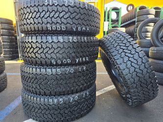 5 TIRES GOOD YEAR TERRITORY RT 99% THREAD LIFE $1100 ALL 5 INSTALLED