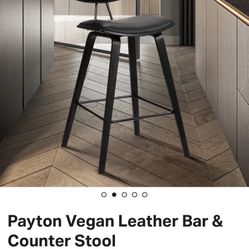Set of 2 AllModern ('Payton') Vegan Leather Counter Stool