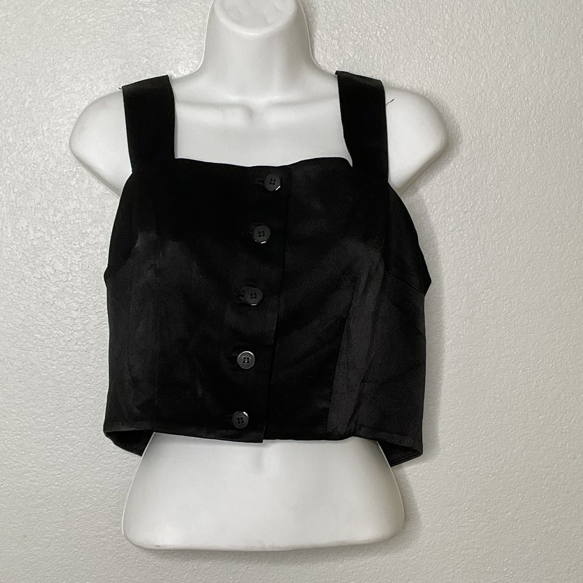 Tempo Paris Cami Square Neck Vest Bustier Black Size L
