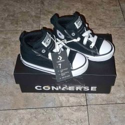 Converse mid black shoes new