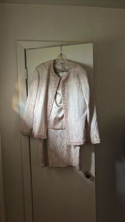 Beige suite 3 piece set . Top, skirt and blazer