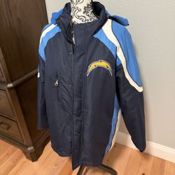 San Diego Chargers Parka Jacket Mens Extra Large Hooded Coat NFL Football 