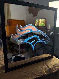 Denver Broncos Logo led Mirror box Wall Art